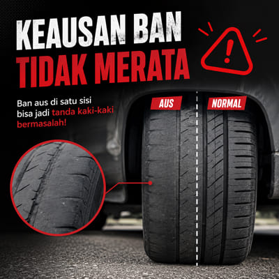keausan ban tidak rata